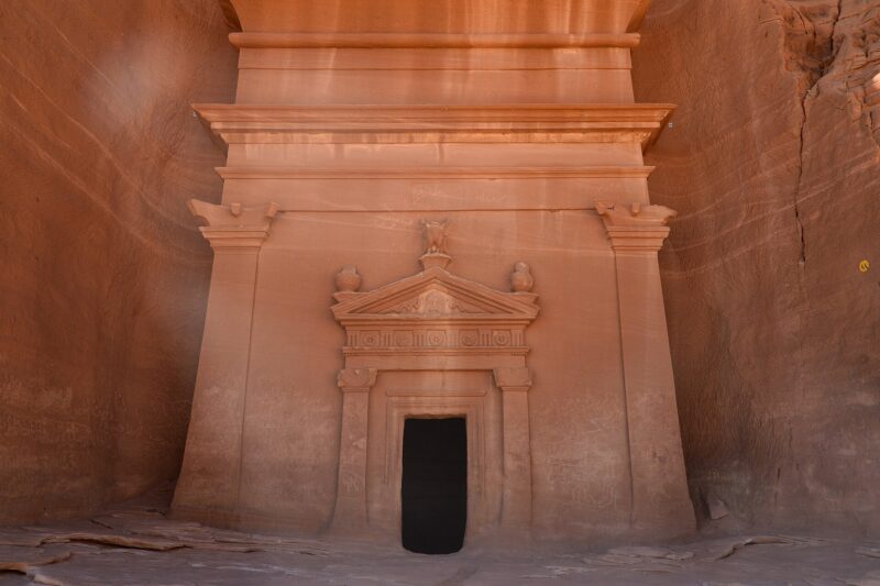 Is Hegra worth visiting — panorama of Nabataean tombs at Hegra in AlUla