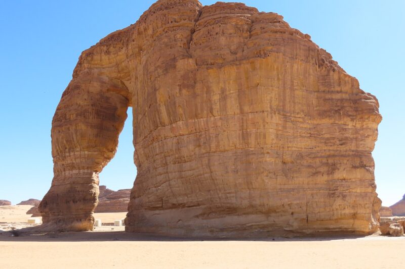 Elephant Rock, a towering sandstone landmark you can visit by day around AlUla