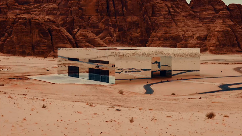 Maraya mirrored concert hall during peak alula season in AlUla
