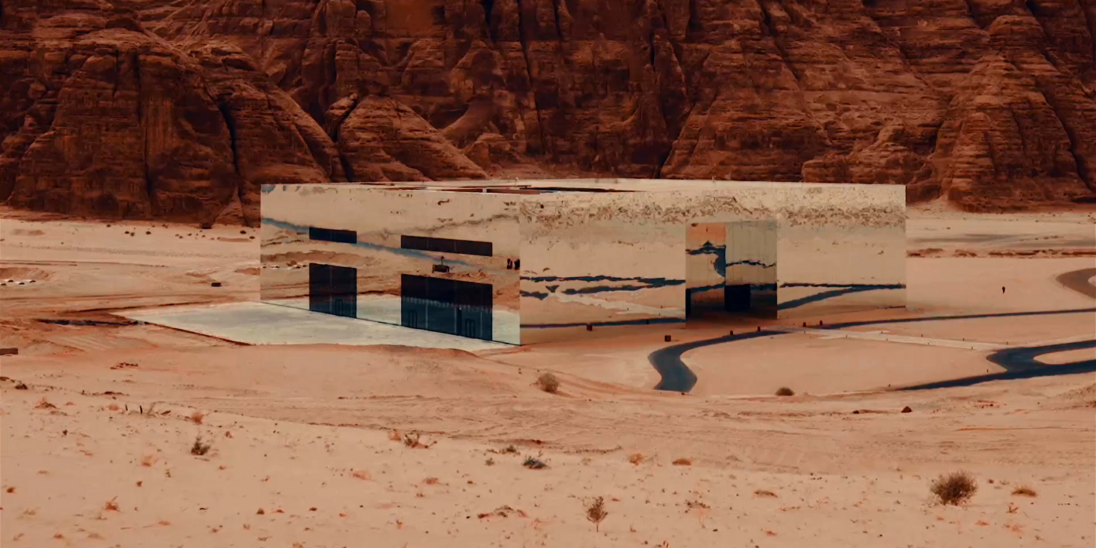 Maraya mirrored concert hall during peak alula season in AlUla