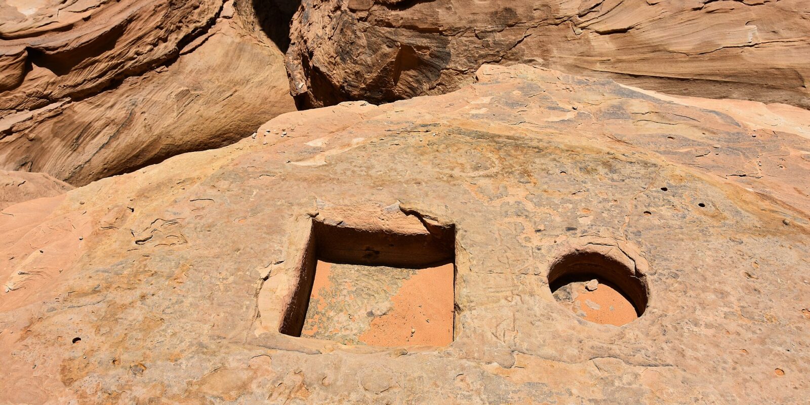 Ancient rock inscriptions at Jabal Ikmah, the open-air library canyon near AlUla