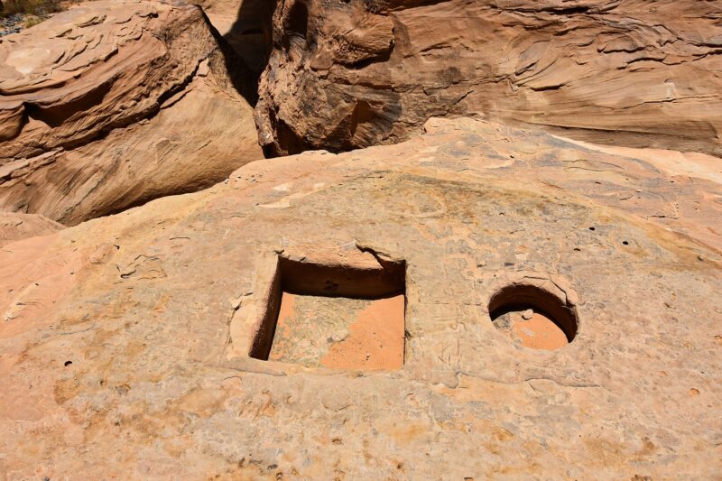 Ancient rock inscriptions at Jabal Ikmah, the open-air library canyon near AlUla